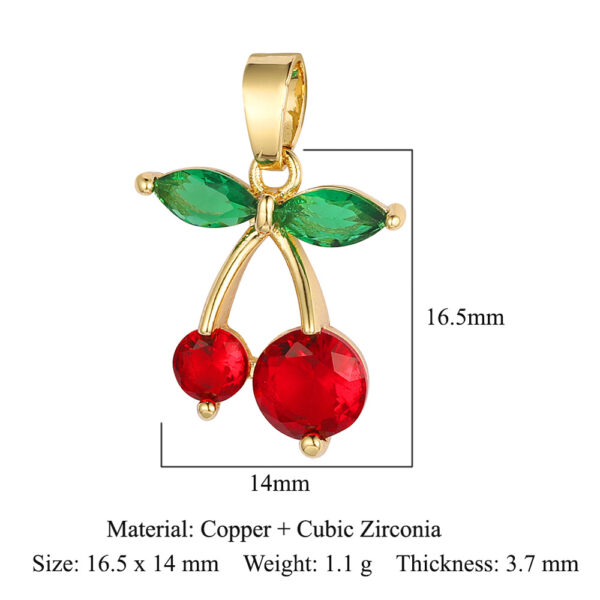 Cubic Zirconia Inlay Brass Jewelry Charms - Image 3