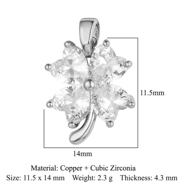 Cubic Zirconia Inlay Brass Jewelry Charms - Image 5