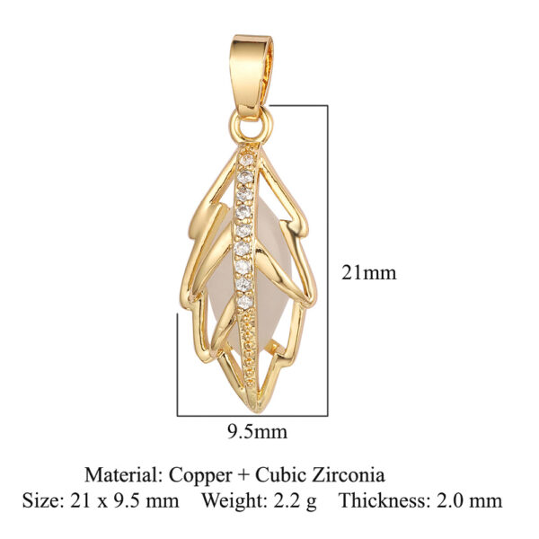 Cubic Zirconia Inlay Brass Jewelry Charms - Image 6