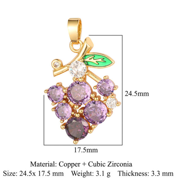 Cubic Zirconia Inlay Brass Jewelry Charms - Image 7