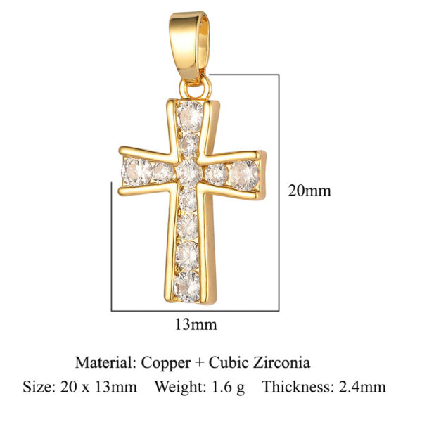 Cubic Zirconia Inlay Brass Jewelry Charms - Image 2