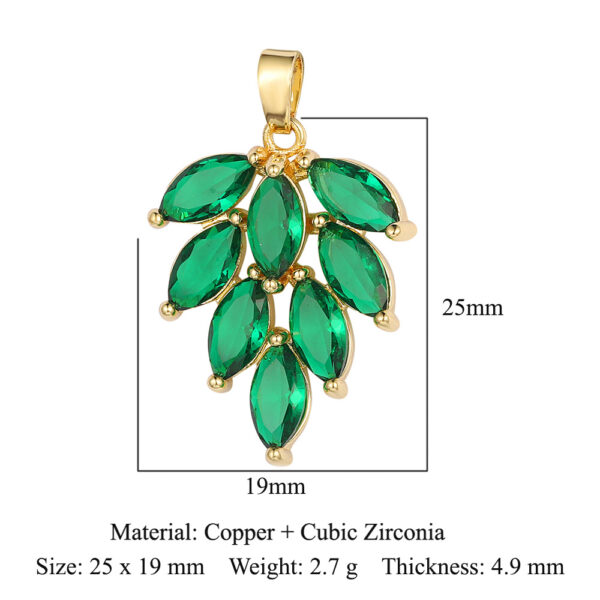 Cubic Zirconia Inlay Brass Jewelry Charms - Image 8