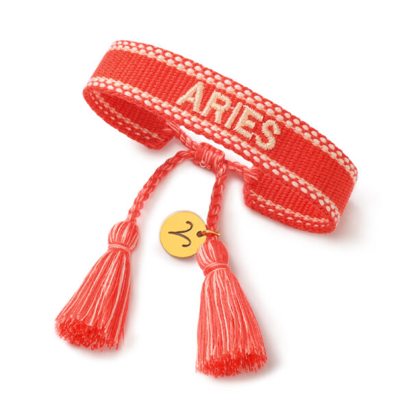 Zodiac Embroidered Woven Friendship Bracelet