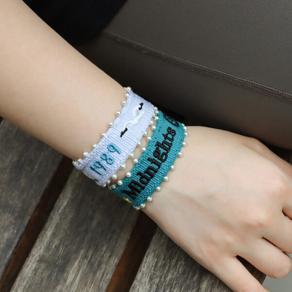Taylor Swift Song Title Embroidered Woven Bracelet - Image 6