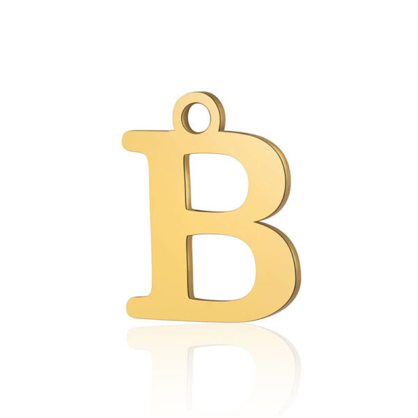 Stainless Steel Letter Charm Pendant - Image 3