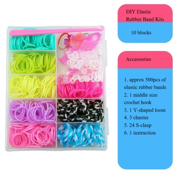 DIY Rainbow Rubber Band Elastic Bracelet - Image 5