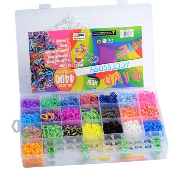 DIY Rainbow Bracelet with rubber band