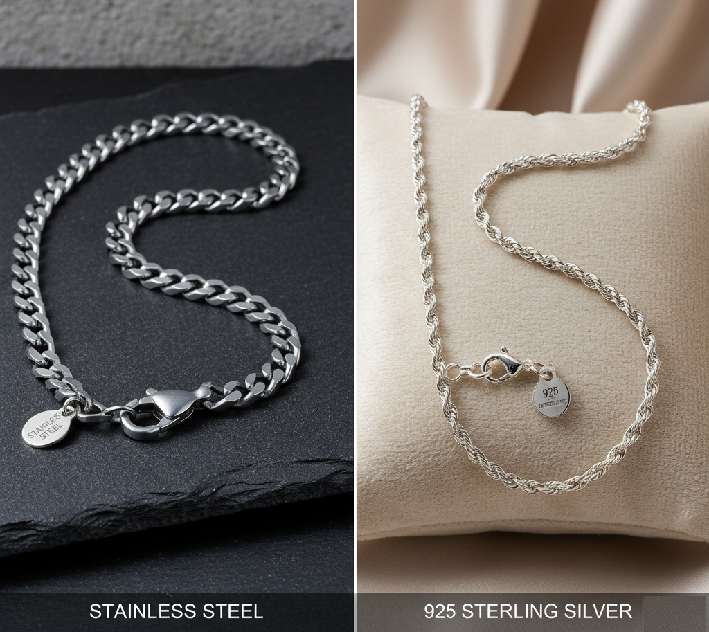 what's the difference between stering silver and stainless steel