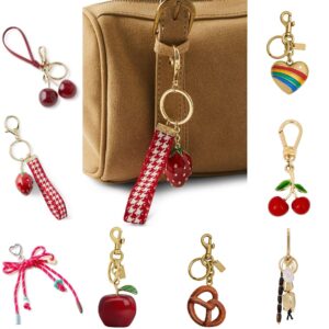 Bag charms come in various shapes, sizes, and materials, just like keychains.
