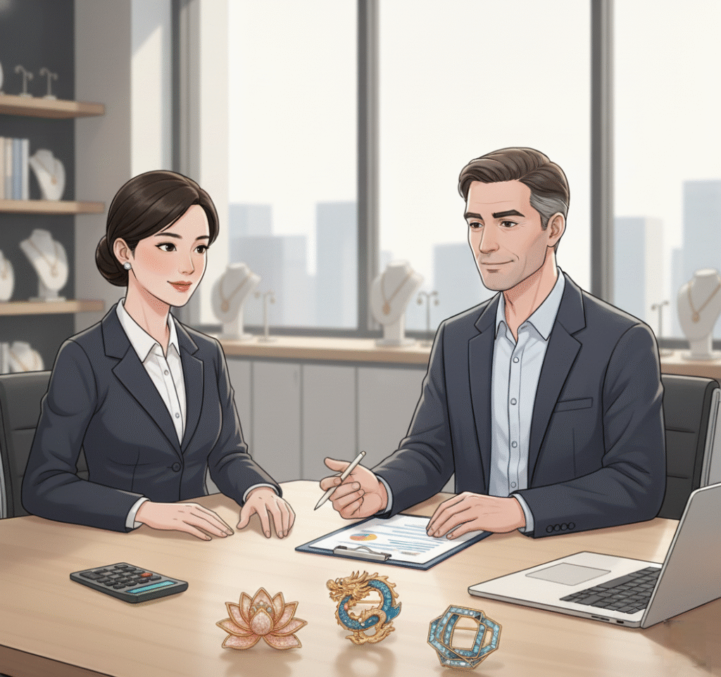 SoulAcc staff is negotiating with customer about sample fee