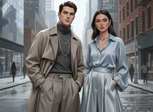 fashion stainless steel layered chain necklace