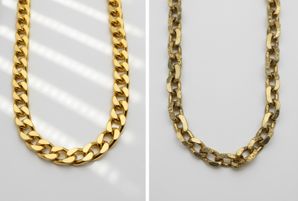 comparing two stainless steel necklaces