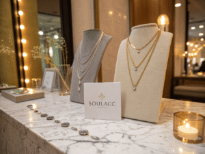 luxury stainless steel necklace display