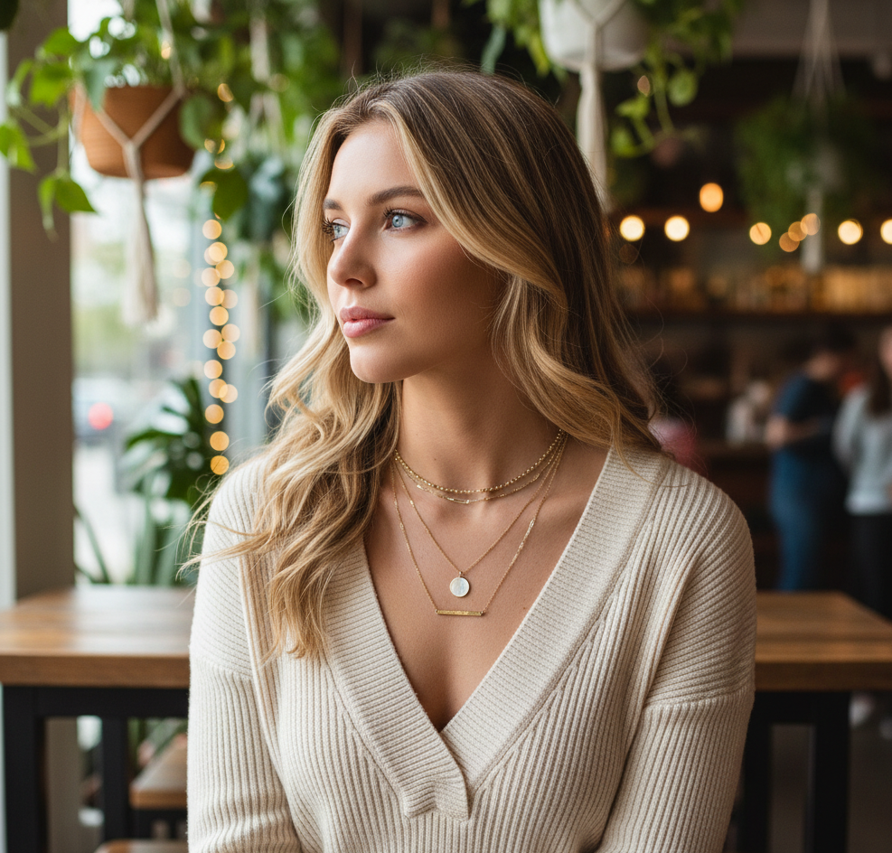 Layered necklaces combine multiple chains or pendants in one piece