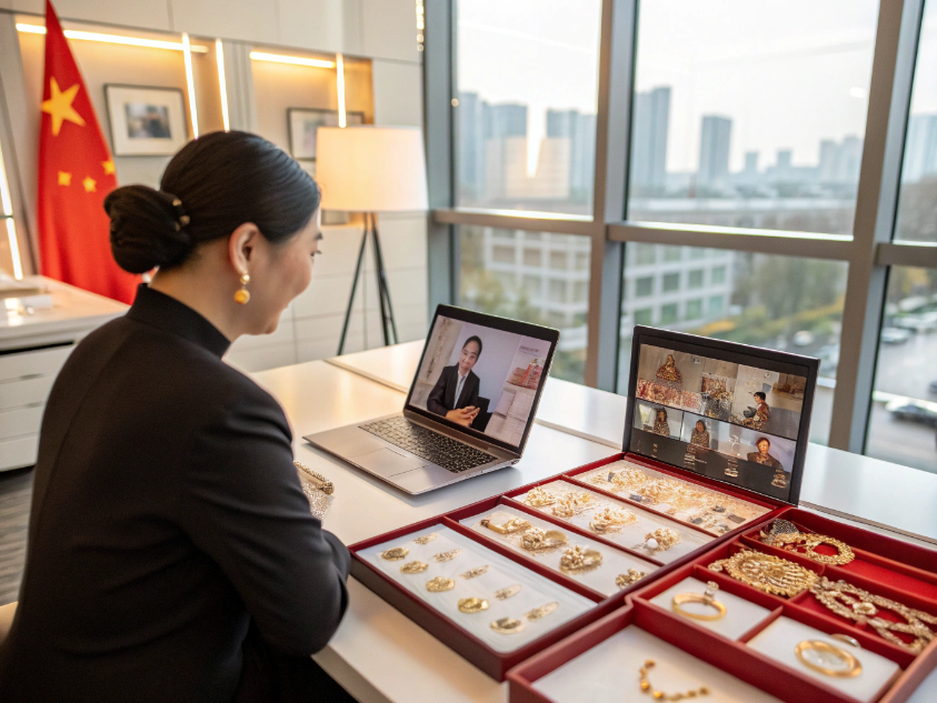 an overseas buyer having a friendly video call with a SoulAcc salesman