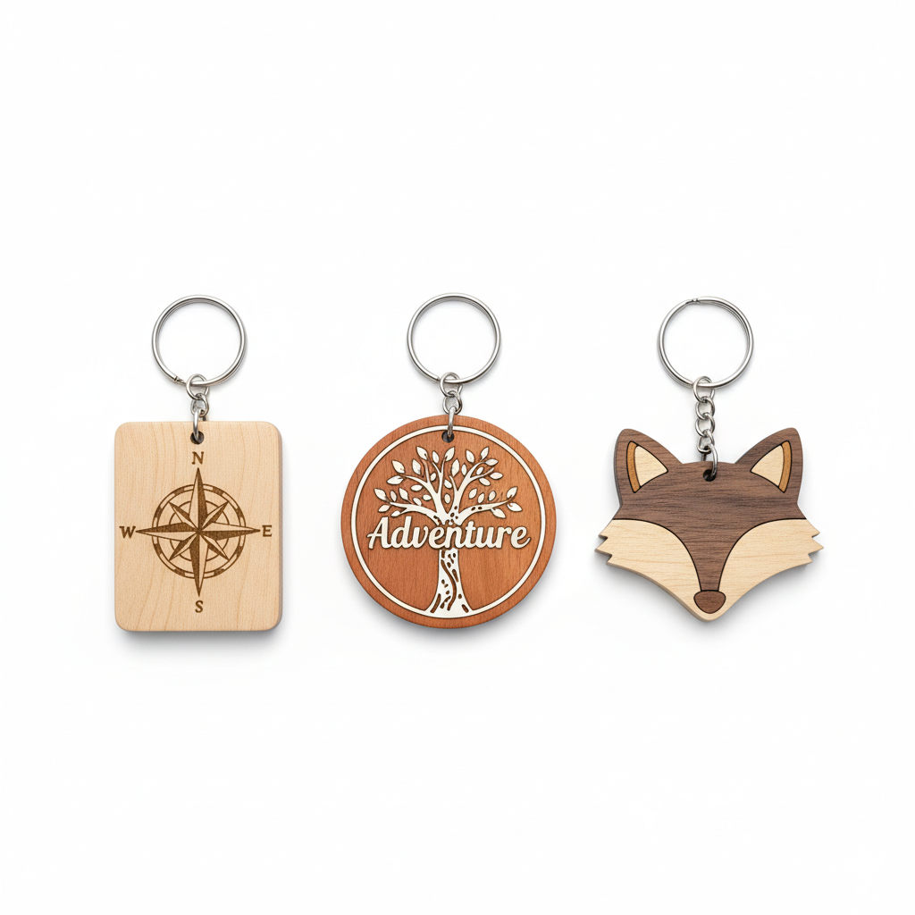 Wooden keychains provide a natural, eco-friendly alternative