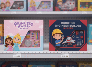 two contrasting children’s craft kits