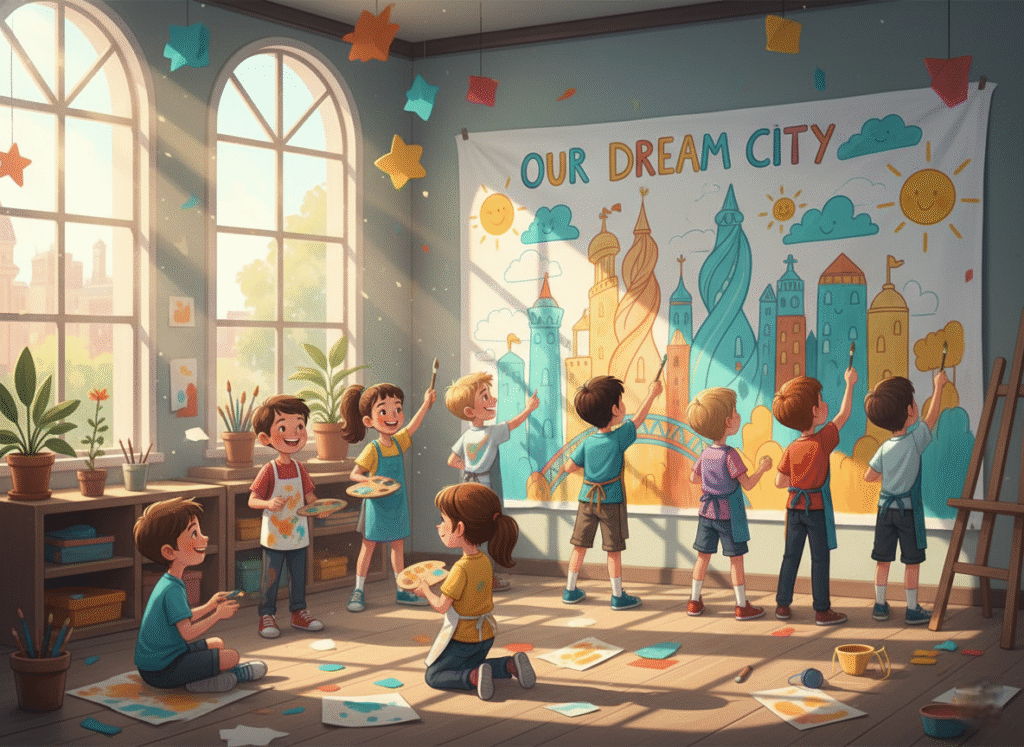 group mural painting