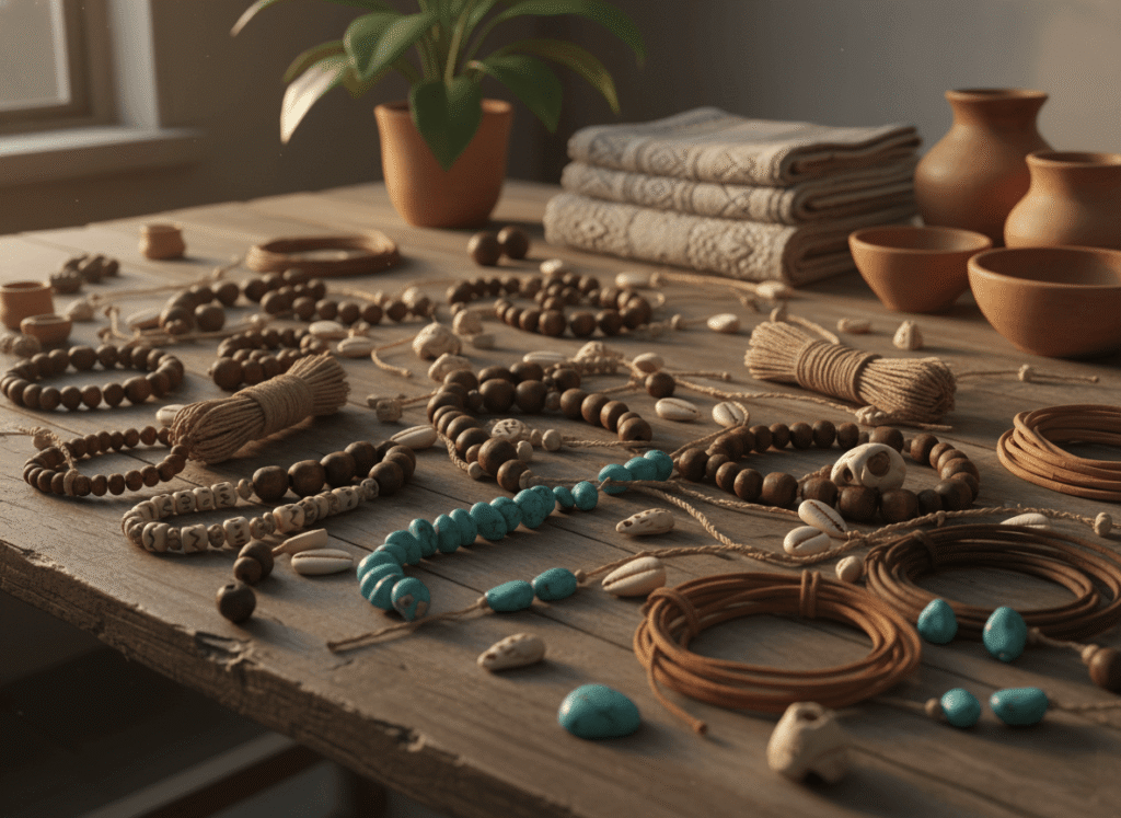 earthy boho-style beads