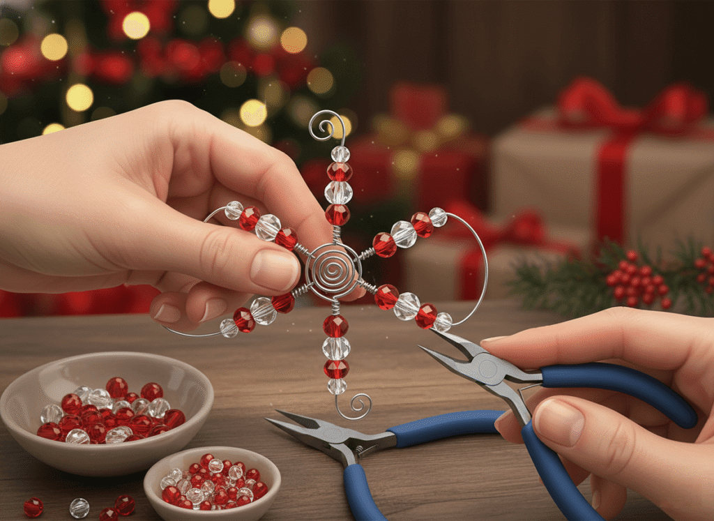 a snowflake-shaped ornament 