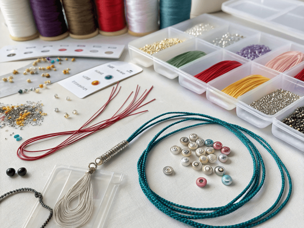 different thread and wire types in bead kits