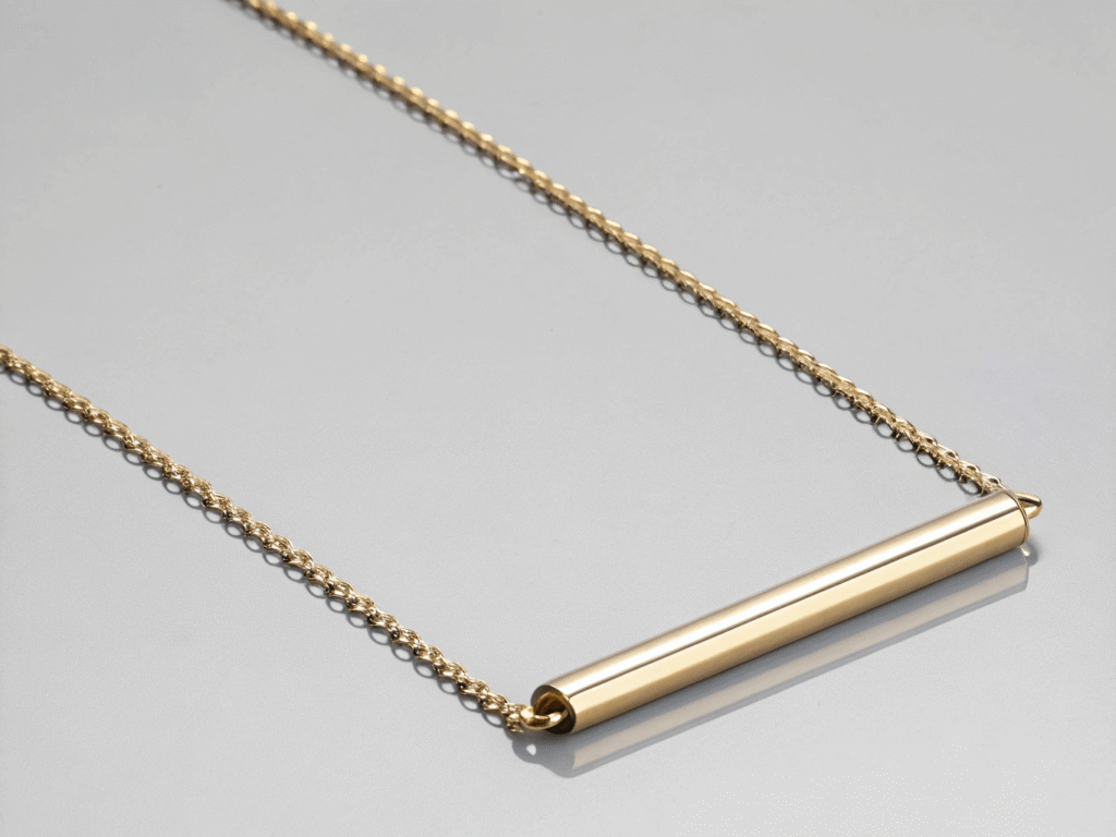 minimalist linear bar necklace