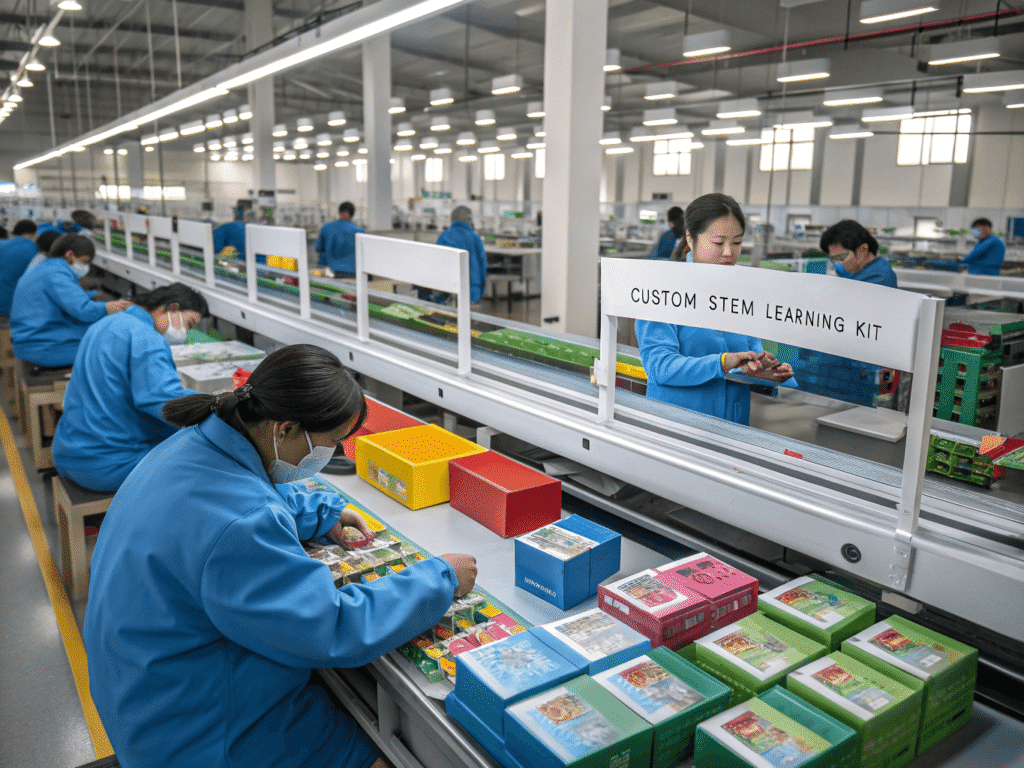 a modern manufacturing facility in Yiwu, China specializing in OEM/ODM educational craft kits