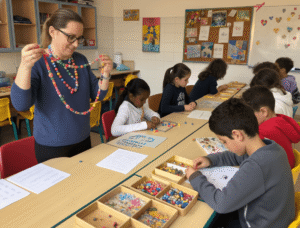 a jewelry-making activity