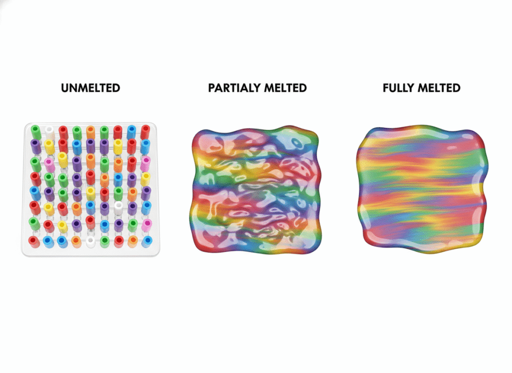 Comparison of unmelted vs. fused bead structures