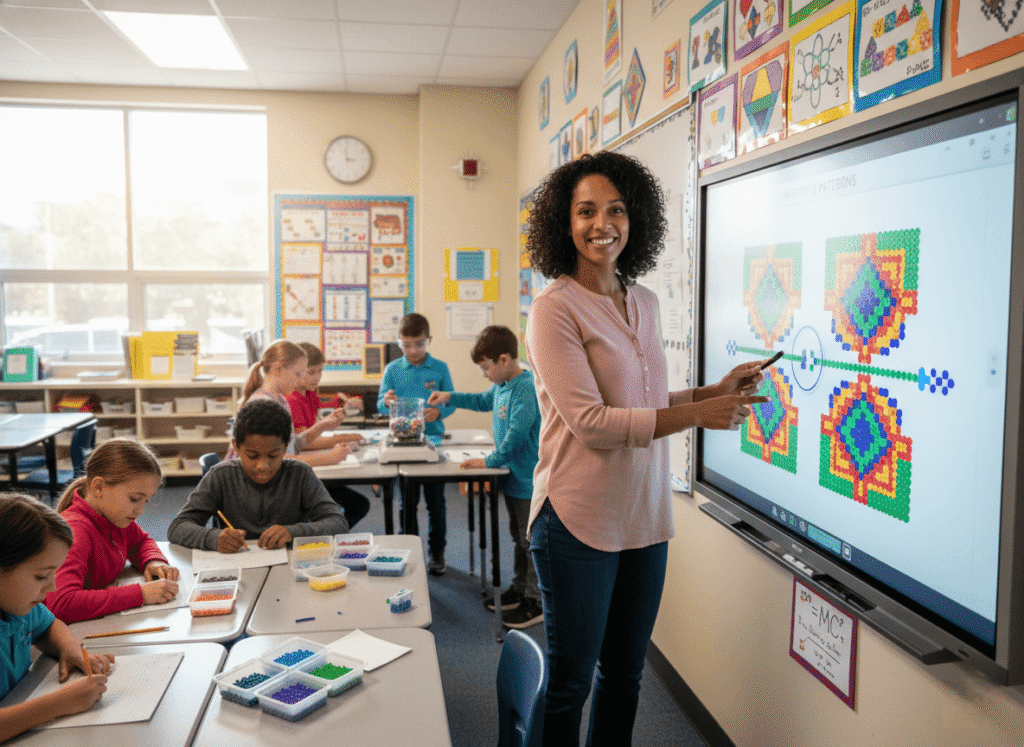 child planning bead pattern cognitive development activity