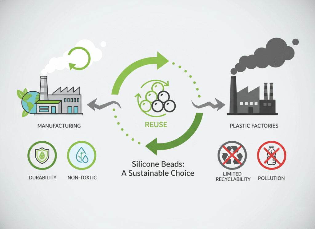 the sustainability concept of silicone beads