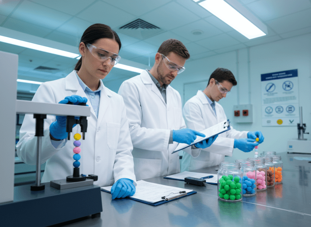 Toy testing compliance for silicone beads