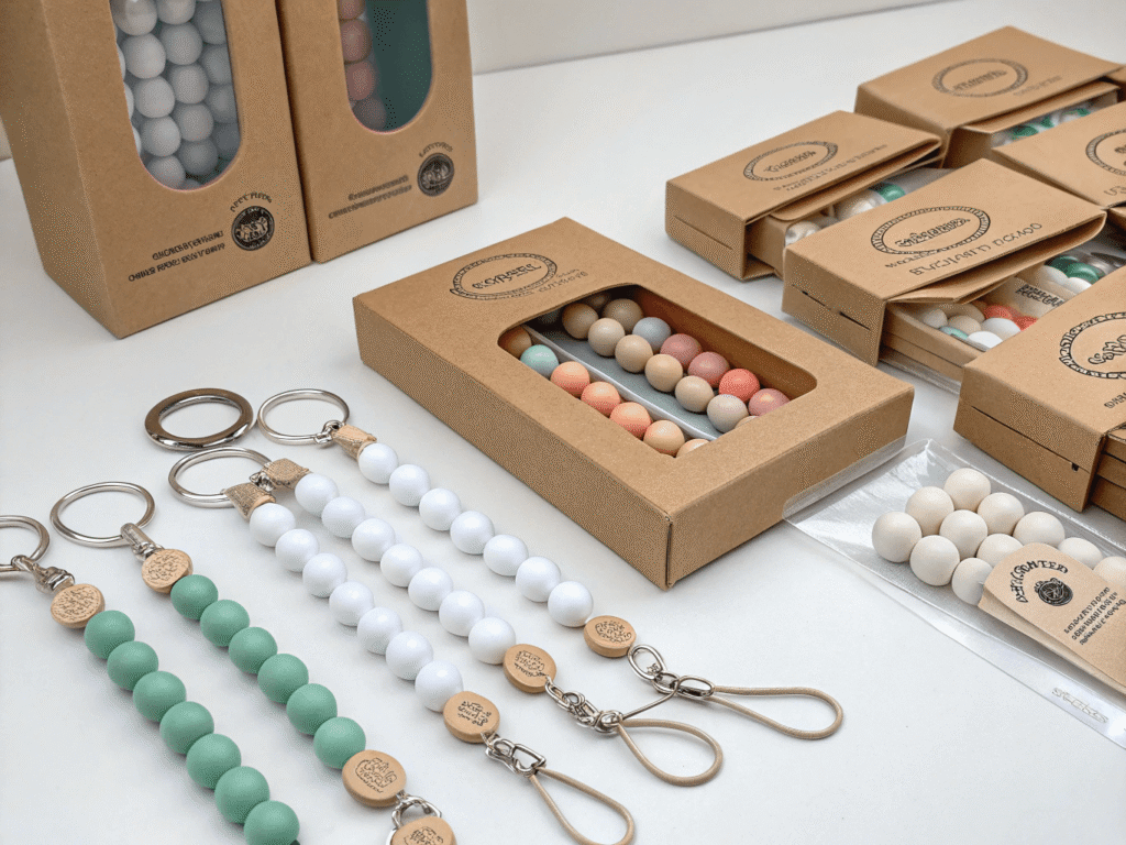 Packaging options for silicone keychains