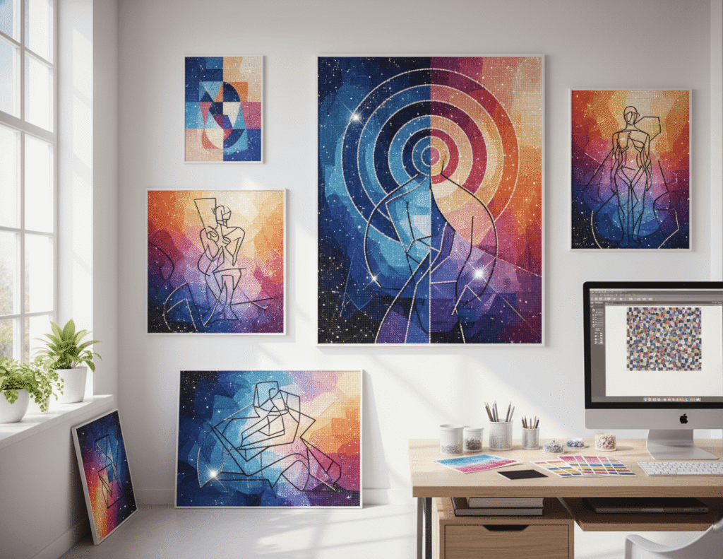 abstract modern diamond painting kit collection