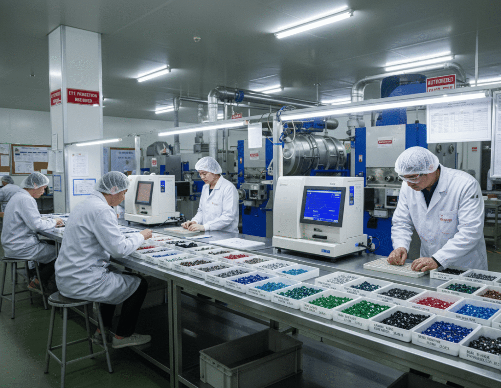 supplier reviewing diamond painting chart before printing