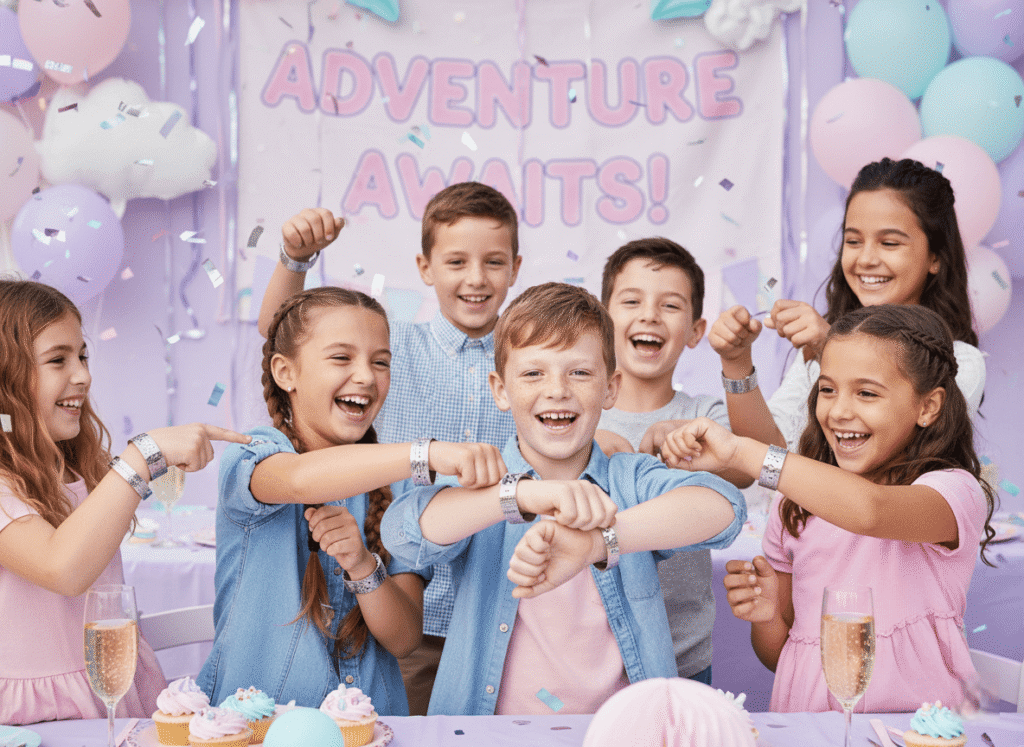 engraved stainless steel kids bracelets party favor